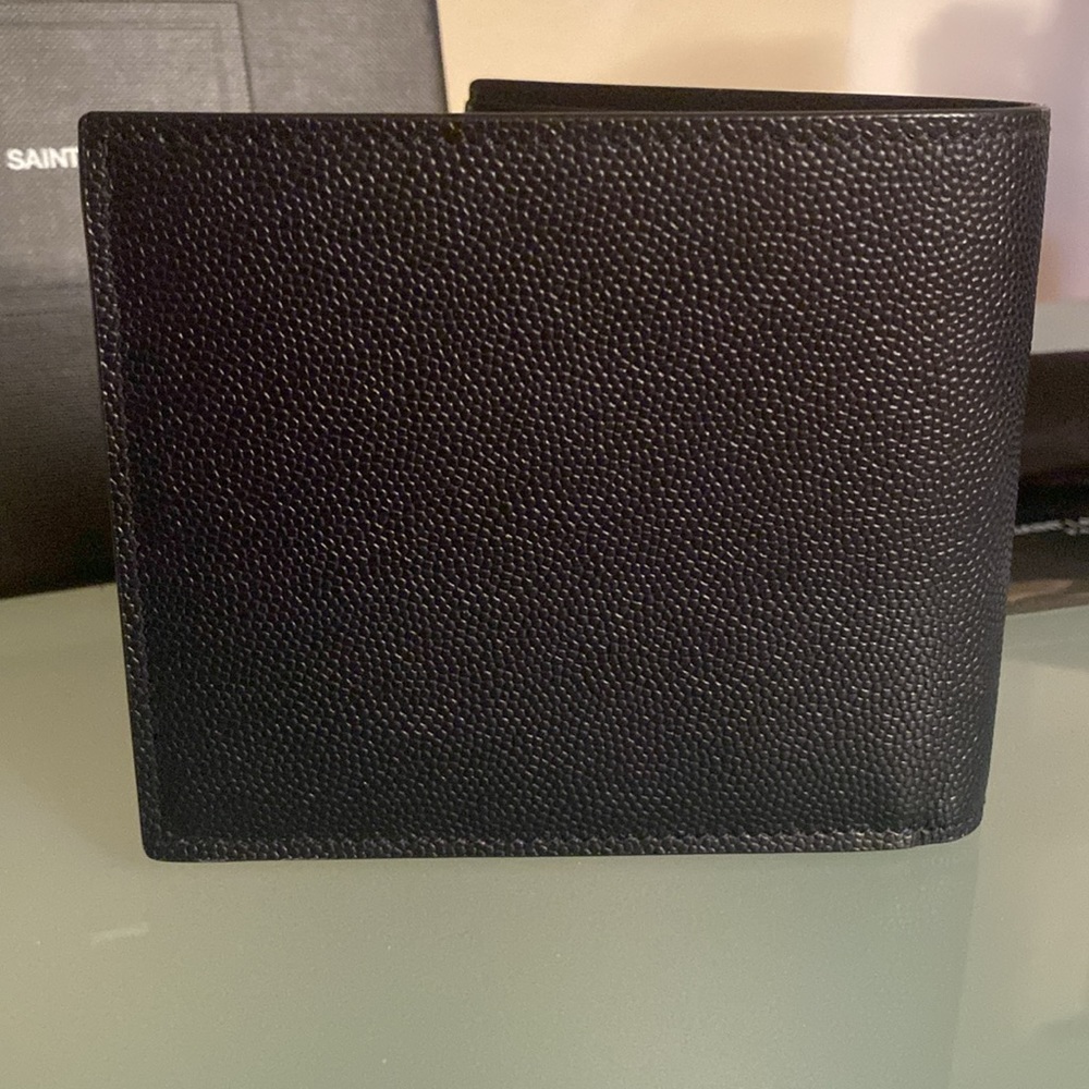 NIB Auth YVES SAINT LAURENT YSL leather WALLET w/ dust bag Made in ITALY - Picture 4 of 16